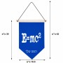 דגל לתליה על קיר בעיצוב אישי עם השם שלך בעיצוב נוסחת אלברט איינשטיין גודל 30 × 19.5 ס"מ