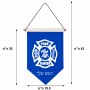 דגל לתליה על קיר בעיצוב אישי עם השם שלך בעיצוב כבאי - תגית גודל 30 × 19.5 ס"מ