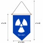 דגל לתליה על קיר בעיצוב אישי עם השם שלך בעיצוב פצצת אטום גרעינית גודל 30 × 19.5 ס"מ