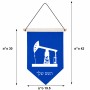 דגל לתליה על קיר בעיצוב אישי עם השם שלך בעיצוב באר נפט גודל 30 × 19.5 ס"מ