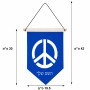 דגל לתליה על קיר בעיצוב אישי עם השם שלך בעיצוב סמל השלום גודל 30 × 19.5 ס"מ