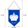 דגל לתליה על קיר בעיצוב אישי עם השם שלך בעיצוב כתר מלכותי גודל 30 × 19.5 ס"מ