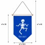 דגל לתליה על קיר בעיצוב אישי עם השם שלך בעיצוב סקלטון גודל 30 × 19.5 ס"מ