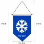 דגל לתליה על קיר בעיצוב אישי עם השם שלך בעיצוב שלג גודל 30 × 19.5 ס"מ