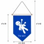 דגל לתליה על קיר בעיצוב אישי עם השם שלך בעיצוב וודו גודל 30 × 19.5 ס"מ
