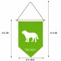דגל לתליה על קיר בעיצוב אישי עם השם שלך בעיצוב כלב גודל 30 × 19.5 ס"מ