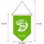 דגל לתליה על קיר בעיצוב אישי עם השם שלך בעיצוב ראש נשר גודל 30 × 19.5 ס"מ