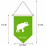 דגל לתליה על קיר בעיצוב אישי עם השם שלך בעיצוב פיל גודל 30 × 19.5 ס"מ