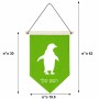 דגל לתליה על קיר בעיצוב אישי עם השם שלך בעיצוב פינגווין גודל 30 × 19.5 ס"מ