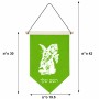 דגל לתליה על קיר בעיצוב אישי עם השם שלך בעיצוב ארנב מחזיק גזר גודל 30 × 19.5 ס"מ