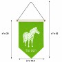 דגל לתליה על קיר בעיצוב אישי עם השם שלך בעיצוב זברה גודל 30 × 19.5 ס"מ