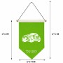 דגל לתליה על קיר בעיצוב אישי עם השם שלך בעיצוב מכונית גודל 30 × 19.5 ס"מ