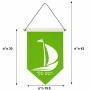 דגל לתליה על קיר בעיצוב אישי עם השם שלך בעיצוב סירה גודל 30 × 19.5 ס"מ