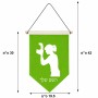 דגל לתליה על קיר בעיצוב אישי עם השם שלך בעיצוב צלמת - אישה גודל 30 × 19.5 ס"מ