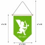 דגל לתליה על קיר בעיצוב אישי עם השם שלך בעיצוב קופידון גודל 30 × 19.5 ס"מ