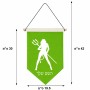 דגל לתליה על קיר בעיצוב אישי עם השם שלך בעיצוב אישה שטן גודל 30 × 19.5 ס"מ