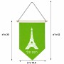 דגל לתליה על קיר בעיצוב אישי עם השם שלך בעיצוב מגדל אייפל גודל 30 × 19.5 ס"מ