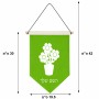 דגל לתליה על קיר בעיצוב אישי עם השם שלך בעיצוב פרח גודל 30 × 19.5 ס"מ