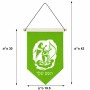 דגל לתליה על קיר בעיצוב אישי עם השם שלך בעיצוב אנג'ל מוזיקלי גודל 30 × 19.5 ס"מ
