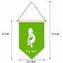 דגל לתליה על קיר בעיצוב אישי עם השם שלך בעיצוב קוקופלי גודל 30 × 19.5 ס"מ