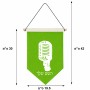 דגל לתליה על קיר בעיצוב אישי עם השם שלך בעיצוב מיקרופון גודל 30 × 19.5 ס"מ
