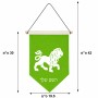 דגל לתליה על קיר בעיצוב אישי עם השם שלך בעיצוב מזלות - אריה גודל 30 × 19.5 ס"מ