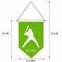 דגל לתליה על קיר בעיצוב אישי עם השם שלך בעיצוב שחקן בייסבול גודל 30 × 19.5 ס"מ