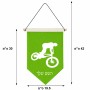 דגל לתליה על קיר בעיצוב אישי עם השם שלך בעיצוב רוכב אופניים גודל 30 × 19.5 ס"מ