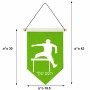 דגל לתליה על קיר בעיצוב אישי עם השם שלך בעיצוב קפיצת משוכות גודל 30 × 19.5 ס"מ