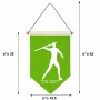 דגל לתליה על קיר בעיצוב אישי עם השם שלך בעיצוב זורק כידון גודל 30 × 19.5 ס"מ
