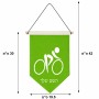 דגל לתליה על קיר בעיצוב אישי עם השם שלך בעיצוב אופניים אולימפיים גודל 30 × 19.5 ס"מ