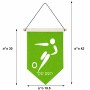 דגל לתליה על קיר בעיצוב אישי עם השם שלך בעיצוב כדורגל אולימפי גודל 30 × 19.5 ס"מ