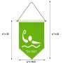 דגל לתליה על קיר בעיצוב אישי עם השם שלך בעיצוב כדור מים אולימפי גודל 30 × 19.5 ס"מ