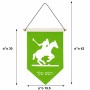 דגל לתליה על קיר בעיצוב אישי עם השם שלך בעיצוב שחקן פולו - סוס גודל 30 × 19.5 ס"מ