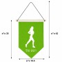 דגל לתליה על קיר בעיצוב אישי עם השם שלך בעיצוב רץ רץ אישה גודל 30 × 19.5 ס"מ