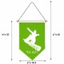 דגל לתליה על קיר בעיצוב אישי עם השם שלך בעיצוב סנובורדיסט גודל 30 × 19.5 ס"מ