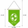 דגל לתליה על קיר בעיצוב אישי עם השם שלך בעיצוב כדורגל כדור כדורגל גודל 30 × 19.5 ס"מ