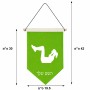 דגל לתליה על קיר בעיצוב אישי עם השם שלך בעיצוב אישה מתאמנת גודל 30 × 19.5 ס"מ