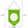דגל לתליה על קיר בעיצוב אישי עם השם שלך בעיצוב כדור כדורעף גודל 30 × 19.5 ס"מ