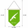 דגל לתליה על קיר בעיצוב אישי עם השם שלך בעיצוב אק 47 גודל 30 × 19.5 ס"מ