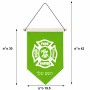 דגל לתליה על קיר בעיצוב אישי עם השם שלך בעיצוב כבאי - תגית גודל 30 × 19.5 ס"מ