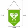 דגל לתליה על קיר בעיצוב אישי עם השם שלך בעיצוב פרחי קרן גודל 30 × 19.5 ס"מ