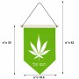 דגל לתליה על קיר בעיצוב אישי עם השם שלך בעיצוב עלה מריחואנה - גראס גודל 30 × 19.5 ס"מ