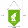 דגל לתליה על קיר בעיצוב אישי עם השם שלך בעיצוב מיקרוסקופ גודל 30 × 19.5 ס"מ