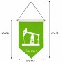 דגל לתליה על קיר בעיצוב אישי עם השם שלך בעיצוב באר נפט גודל 30 × 19.5 ס"מ