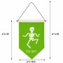 דגל לתליה על קיר בעיצוב אישי עם השם שלך בעיצוב סקלטון גודל 30 × 19.5 ס"מ
