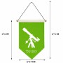 דגל לתליה על קיר בעיצוב אישי עם השם שלך בעיצוב טלסקופ גודל 30 × 19.5 ס"מ