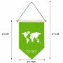 דגל לתליה על קיר בעיצוב אישי עם השם שלך בעיצוב מפת העולם גודל 30 × 19.5 ס"מ