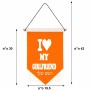 דגל לתליה על קיר בעיצוב אישי עם השם שלך בעיצוב אוהב את החברה שלי גודל 30 × 19.5 ס"מ