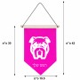 דגל לתליה על קיר בעיצוב אישי עם השם שלך בעיצוב פרצוף בולדוג גודל 30 × 19.5 ס"מ